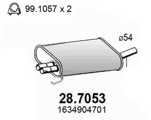 Глушитель выхлопных газов конечный 287053 ASSO