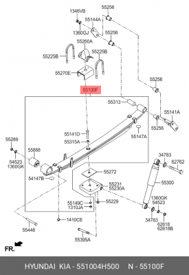 Рессора листовая 551004H500 HYUNDAI KIA