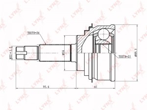 ШРУС CO-7512 LYNXAUTO