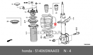 Пружина подвески 51406SWAA03 HONDA