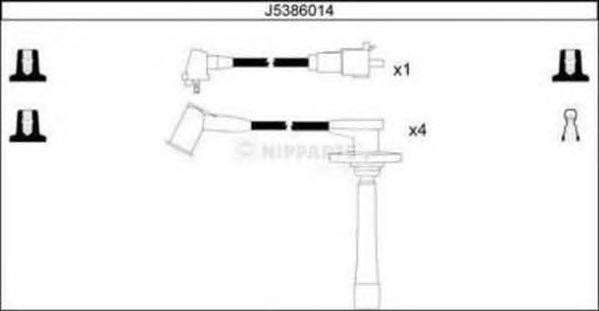 Ккомплект проводов зажигания J5386014 H B JAKOPARTS NIPPARTS