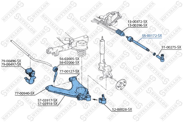 Тяга рулевая 55-00172-SX STELLOX