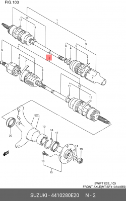 Приводной вал 44102-80E20 SUZUKI