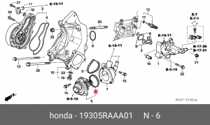 Прокладка корпуса термостата системы охлаждения 19305RAAA01 HONDA