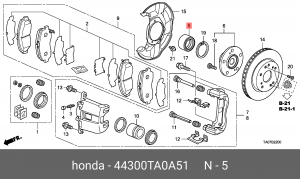 Подшипник ступицы колеса 44300-TA0-A51 HONDA