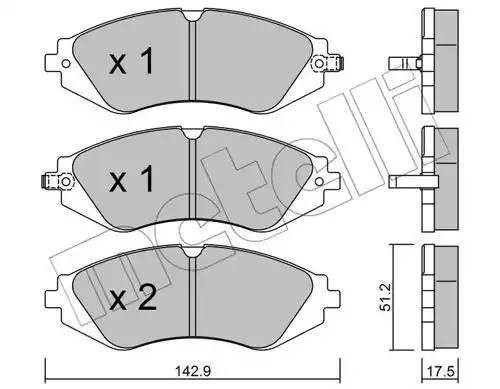 Комплект тормозных колодок, диско 2202940 METELLI