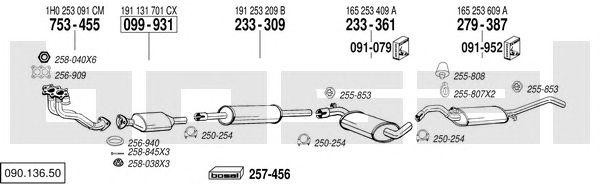 Система выпуска ОГ 09013650 BOSAL