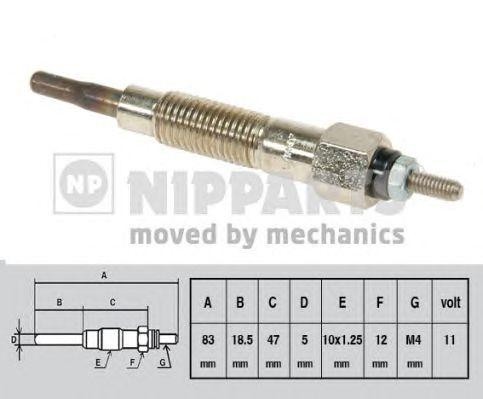 Свеча накаливания J5711008 H B JAKOPARTS NIPPARTS