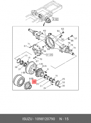 Подшипник ступицы колеса 1-09812-079-0 ISUZU