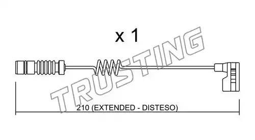 Сигнализатор, износ тормозных колодок SU.209 TRUSTING