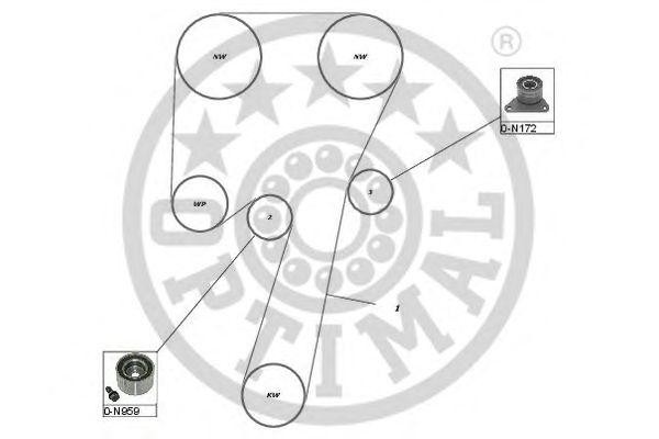 Комплект ремня ГРМ SK-1265 OPTIMAL