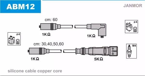 Ккомплект проводов зажигания ABM12 JANMOR