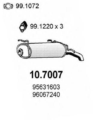 Глушитель выхлопных газов конечный 107007 ASSO