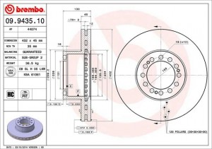 Тормозной диск 09.9435.10 BREMBO