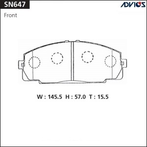Колодки тормозные дисковые SN647 ADVICS