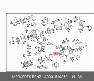 Втулка стартера A 000 151 08 50 MERCEDES BENZ