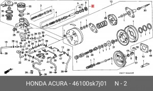 Главный тормозной цилиндр 46100SK7J01 HONDA