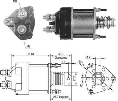 Тяговое реле, стартер 940113050391 MAGNETI MARELLI