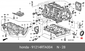 Сальник коленвала 91214RTA004 HONDA
