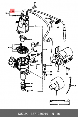 Ккомплект проводов зажигания 33710-80010 SUZUKI