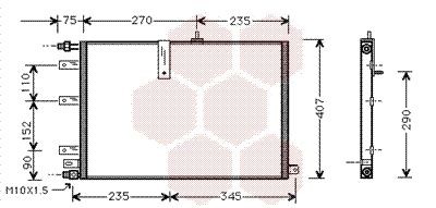 Конденсатор, кондиционер 47005038 VAN WEZEL