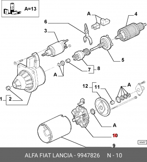 Кронштейн, угольная щетка 9947826 ALFA FIAT LANCIA