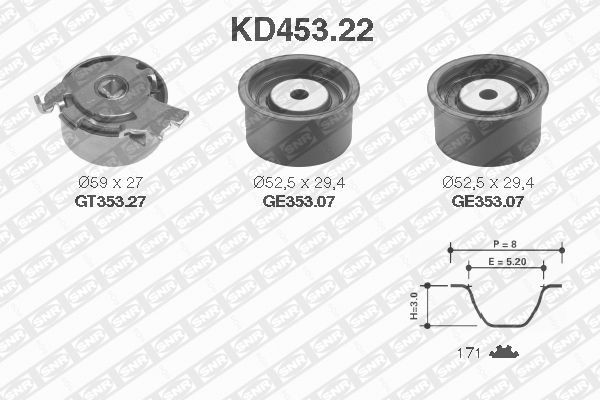 Комплект ремня ГРМ KD45322 NTN SNR
