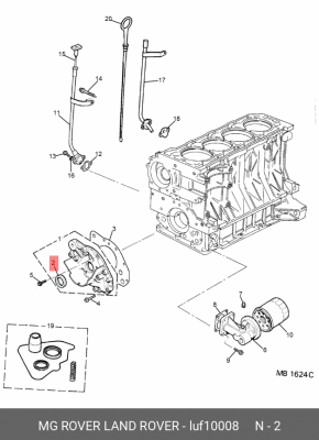 Уплотняющее кольцо, коленчатый вал LUF10008 MG ROVER LAND ROVER