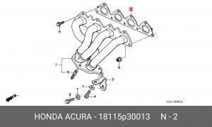 Прокладка, выпускной коллектор 18115P30013 HONDA