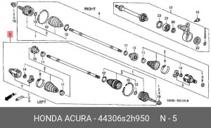 Шарнирный комплект, приводной вал 44306S2H950 HONDA