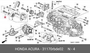 Натяжная планка, поликлиновой ремень 31170RBDE02 HONDA