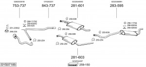 Средний глушитель выхлопных газов 285377 BOSAL