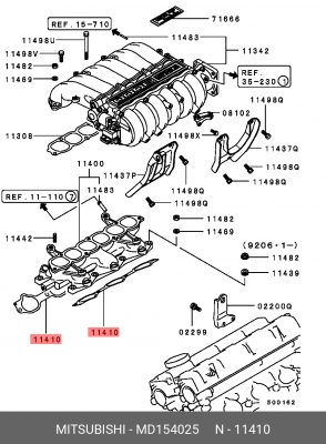 Прокладка, впускной коллектор MD154025 MITSUBISHI