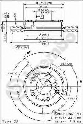 Тормозной диск 09.6745.10 BREMBO