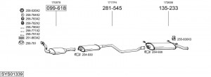 Глушитель выхлопных газов конечный 154351 BOSAL