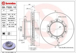 Тормозной диск 09.7320.10 BREMBO