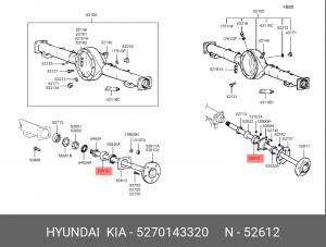 Комплект подшипника ступицы колеса 5270143320 HYUNDAI KIA