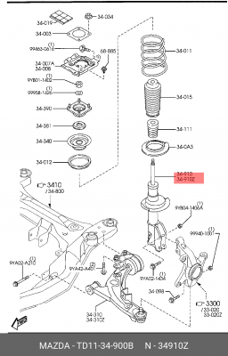 Амортизатор подвески TD1134900B MAZDA