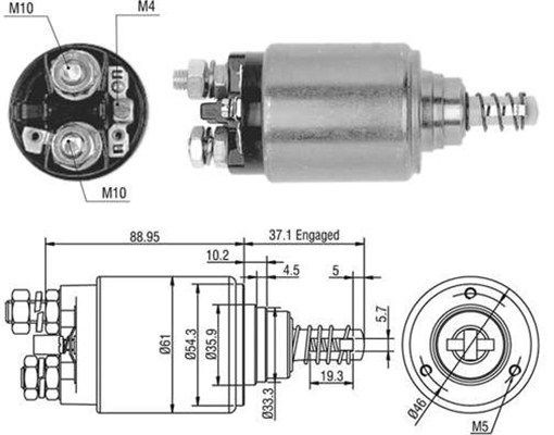 Тяговое реле, стартер 940113050402 MAGNETI MARELLI