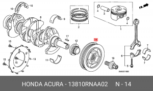 Ременный шкив, коленчатый вал 13810RNAA02 HONDA