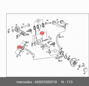 Болт регулировочный схода - развала (комплект) A  0003300018 MERCEDES BENZ