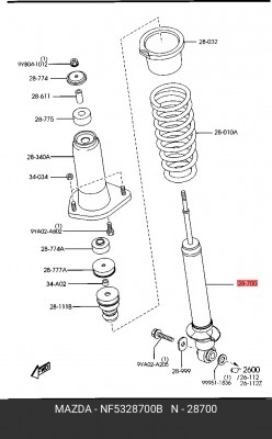 Амортизатор подвески NF5328700B MAZDA