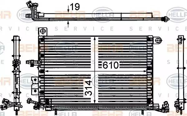 Конденсатор, кондиционер 8FC 351 037-191 HELLA