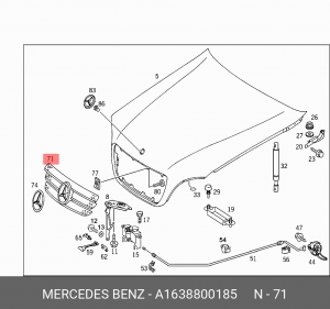 Решетка радиатора A1638800185 MERCEDES BENZ
