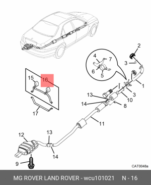 Кронштейн, система выпуска ОГ WCU101021 MG ROVER LAND ROVER