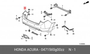 Бампер задний 04715TL0G00ZZ HONDA