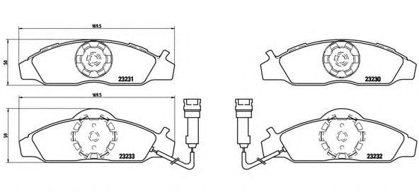 Комплект тормозных колодок, диско P15003 BREMBO