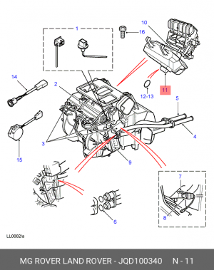 Расширительный клапан, кондиционер JQD100340 LAND ROVER