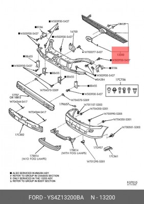 Фонарь габаритный YS4Z-13200-BA FORD