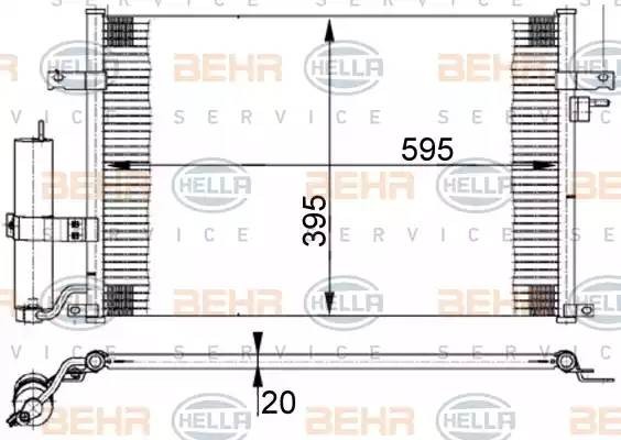 Конденсатор, кондиционер 8FC351302191 HELLA